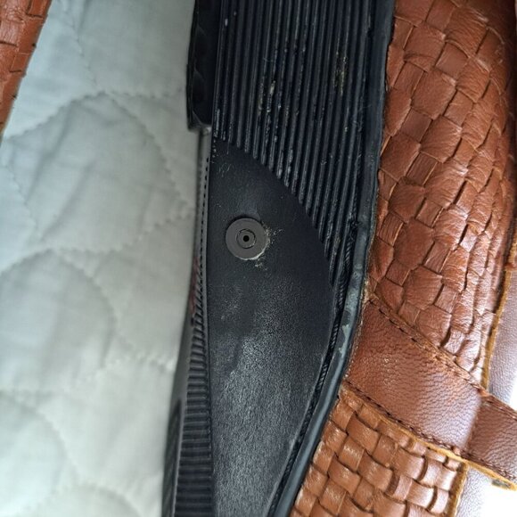 Gravity Defyer Women's 10 Brown Woven Leather Mary Jane Flats FLAW - Picture 6 of 11